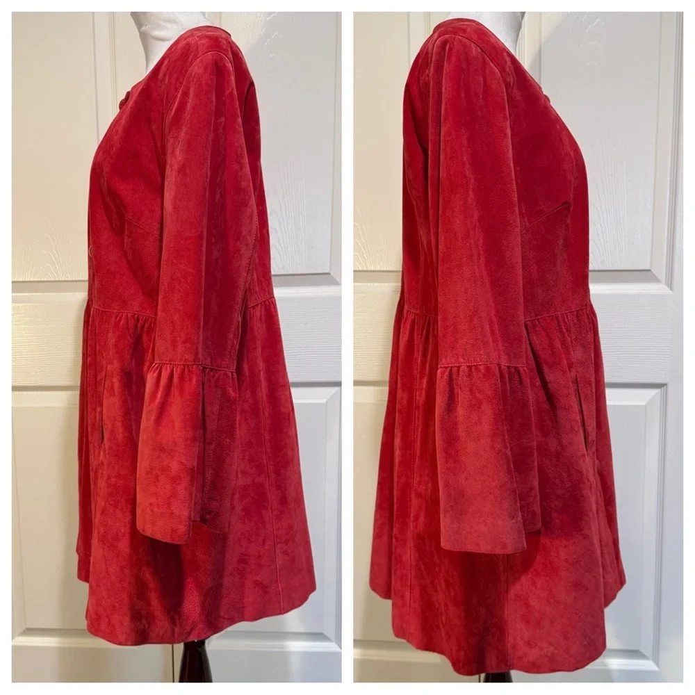 Suede! DGH Diane Goes Hollywood Coat/Dress Red Suede